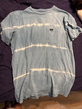 RVCA Light Blue Tie-Dye Chest Pocket Tee